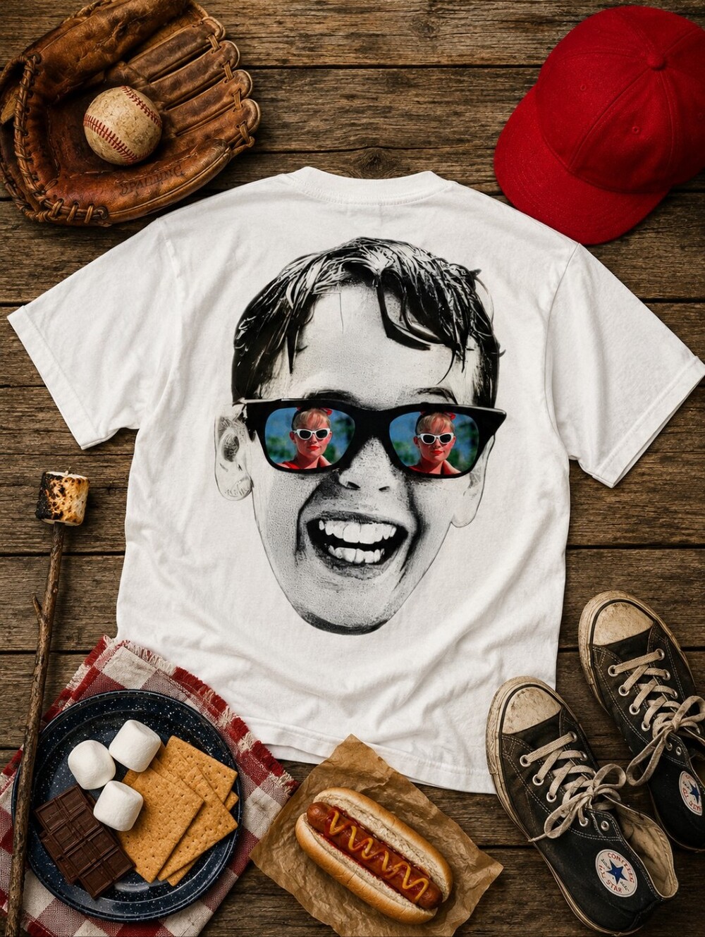 THE SANDLOT Movie Squints Palledorous L7 Weenie Baseball Men's Graphic T-Shirt